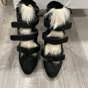 Isabel marant pony hair wedge bootie